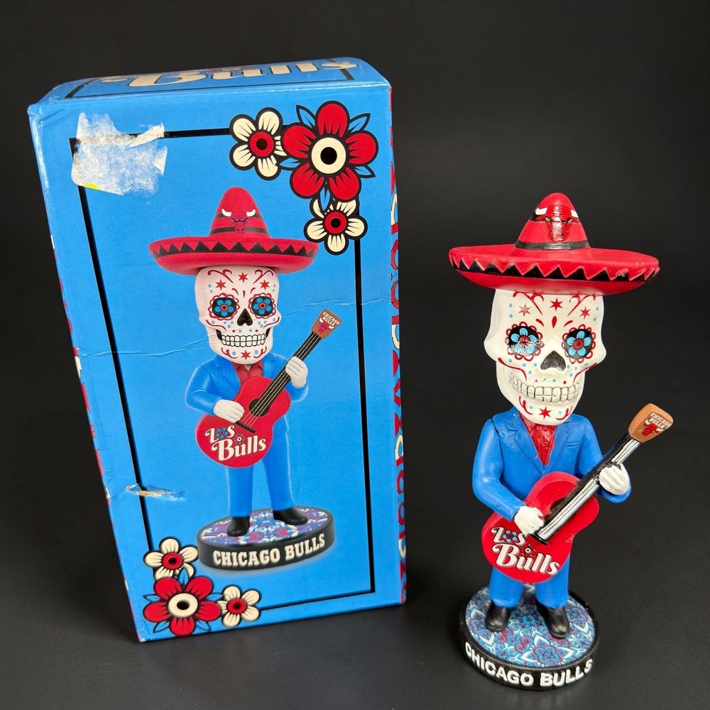 Chicago Bulls Los Bulls Sugar Skull Bobblehead Day of the Dead NBA Collectible